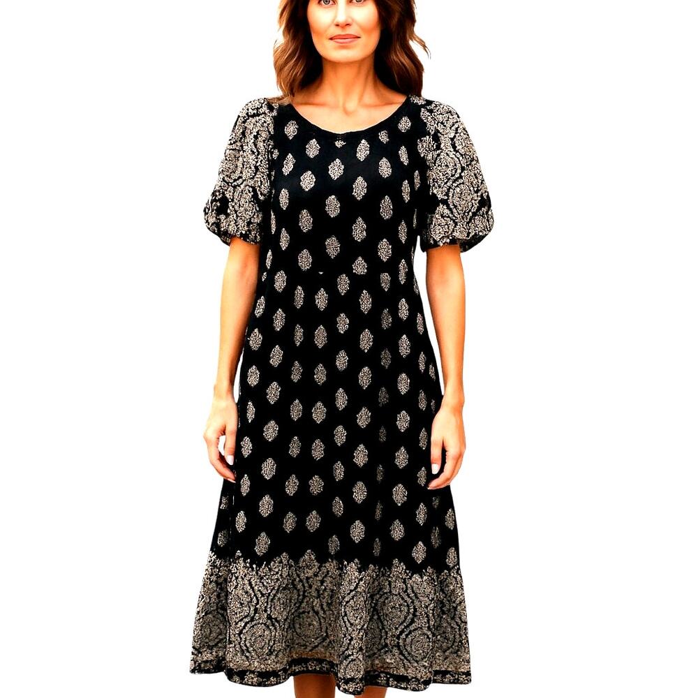 ACE Small  Black Women's Sleeveless Maxi BOHO Dress Miss Size 4 6 S